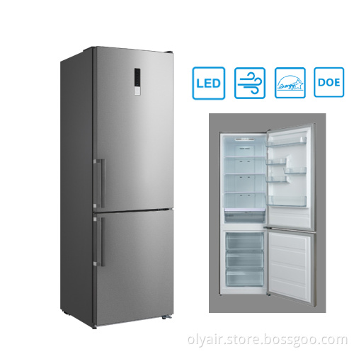 OLYAIR 10.4 Cu. Ft. Frost Free Bottom Mounted Fridge Stainless Steel Door